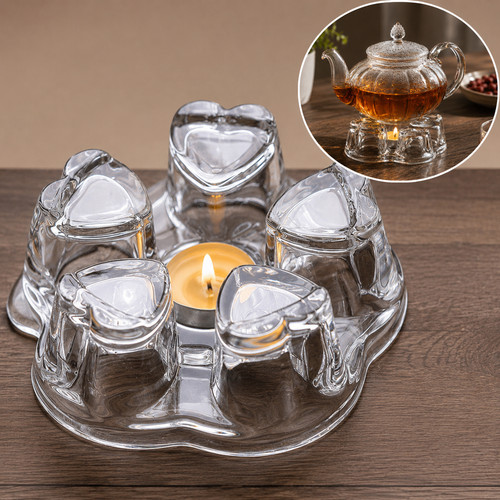 Teapot warmer clear glass - clear,
