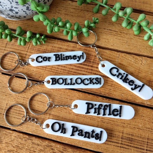 British exclamation keyring - british,