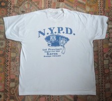 Vintage NYPD T-shirt White XL 1990s Karen 