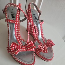 Faith Red Polka Dot Open Toe