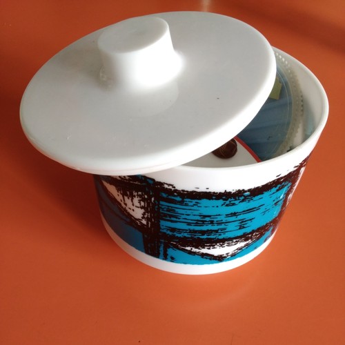 Vintage retro 50s lidded pot - lidded,