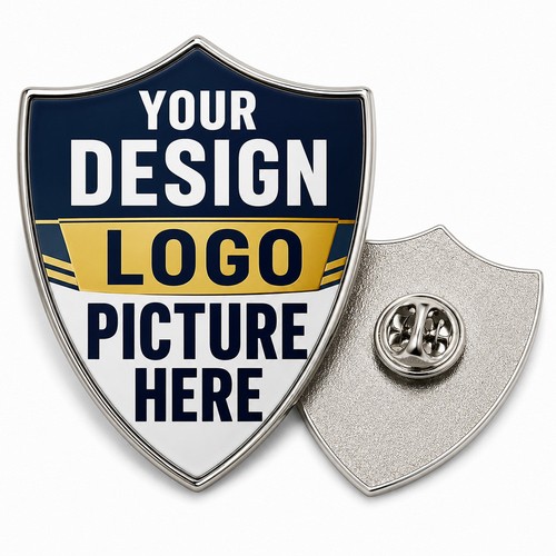 Shield badge pin personalised - badge,