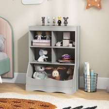 5 Bin Kids Storage Shelf Grey