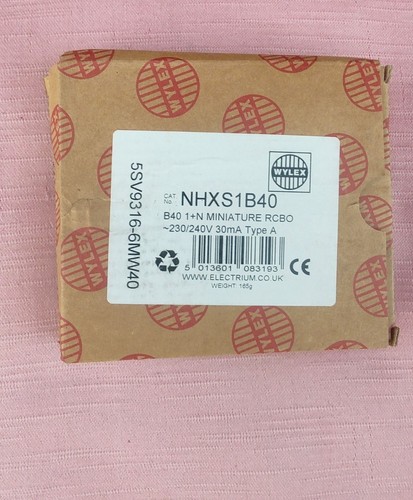 Wylex b40 miniature rcbo 30ma - wylex,
