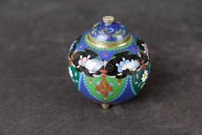 Sweet antique japanese cloisonne Tea Caddy  cm. 19th century Meiji 