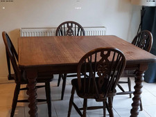 Set of 6 Wheel Back Windsor Dining Chairs. 