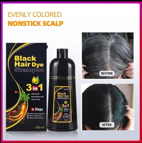 Black hair dye shampoo - hair,