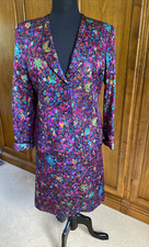 Caroline Charles Silk/Wool Suit UK 14/16 Rare Vintage