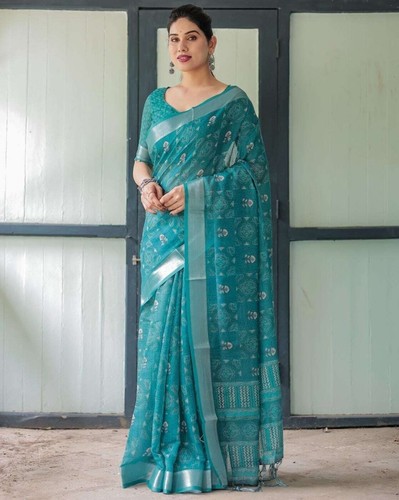 Printed assam silk - assam, linen
