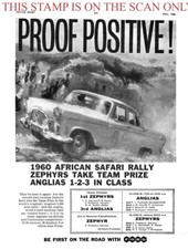 Ford 'ZEPHYR' African Safari Rally Motor Car ADVERT : 1960 Print Ad 704/23