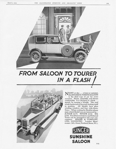 Singer motor cars sunshine - singer,