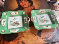 2 X Coalport Antique Eared Sandwich or Cake Plate ,fruit,Hand Painted  c1840.