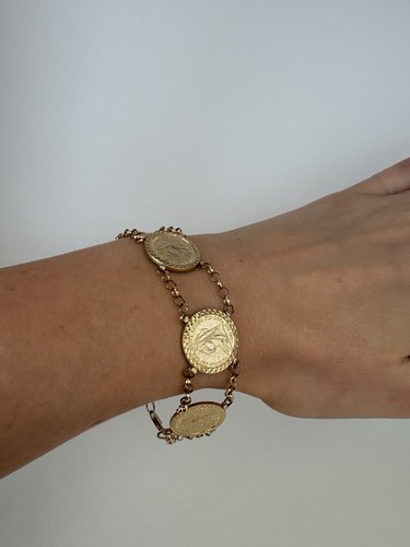 Vintage 9ct gold coin style - coin,