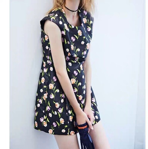 Floral print black - print, mini