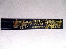 Leather BOOKMARK Foxton Locks Leicestershire Canal Boats Narrowboat Black Unused