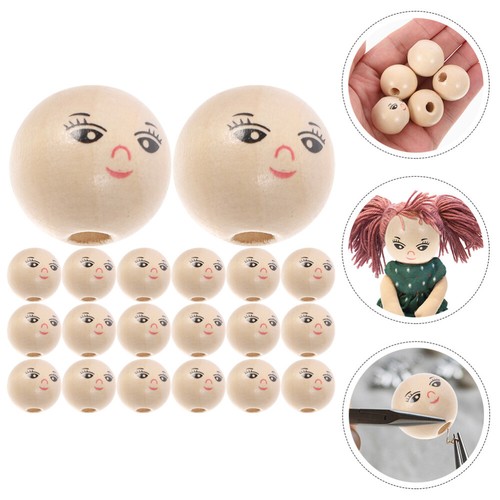 50pcs painted wooden beads - 50pcs,