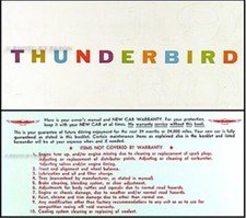 1960 Thunderbird Owners Manual