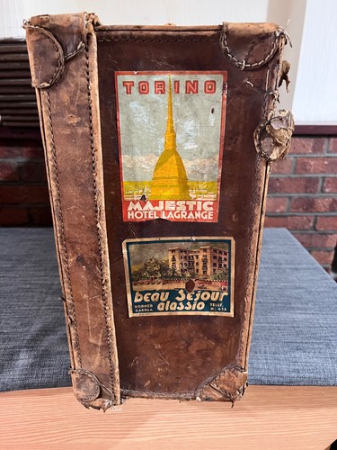 Antique leather travel - leather,