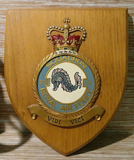 Good Vintage RAF 191 Sq Handpainted Wooden Shield Made GB 17.5cm x 15cm (B.35)