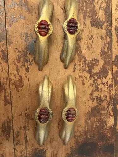 Vintage brass bakelite red - bakelite?,