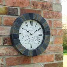 Garden Wall Clock Thermometer