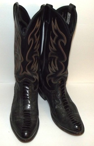 Larry mahan black ostrich - black,