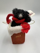 Steiff Vintage 2012 Hanging Christmas Chimney  Decoration With Mini Teddy Bear