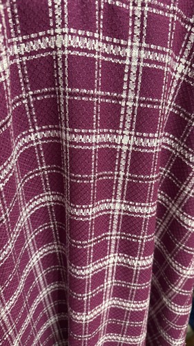 Purple check wool fabric - check,