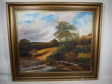 Vintage Framed River Landscape Scene Oil on Board by Haydn Giffney 73cm x 64cm