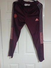 adidas Manchester United Burgundy Red Tracksuit Trousers Size Small