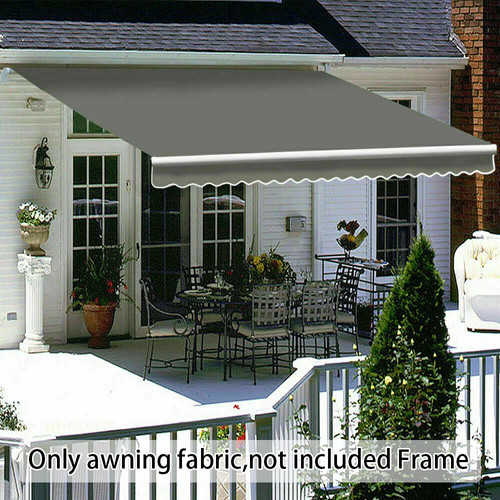 Grey retractable awning - grey-,