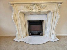 Classical FIREPLACE SURROUND  + BASE + BACKPLATE - Micro Marble and Plaster