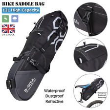 Large Capacity Waterproof Bike Pannier Bag Travel Saddle Bag W/ Reflective Rope