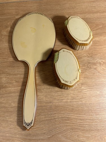 Vtg art deco handheld mirror - deco,