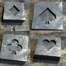 Graphite Mold Set of 4 Carved Card Suits Metal & Glass Casting, Crafting Gift