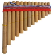 PAN PIPES GENUINE PERUVIAN FLUTES IN BAMBOO MADE IN PERU 17cm x 13cm PANPIPE