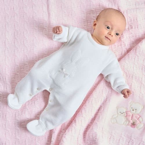 White bunny rabbit baby - bunny, boy