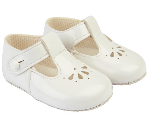 Baby shoes white patent - white, soft