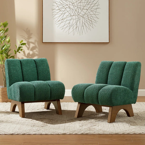 Pair mid century modern sherpa - mid,