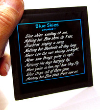 'Blue skies' cinema theatre organ sing-a-long antique magic lantern slide #248