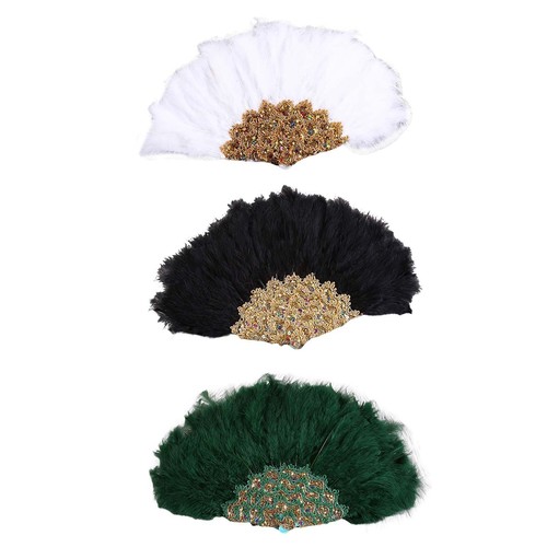 Wedding bridal feather fan - wedding,