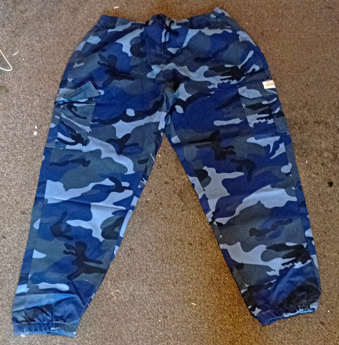Men blue camouflage cargo - camouflage,