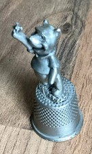 Vintage Novelty Collectable Disney Pewter Winnie The Pooh Sewing Thimble