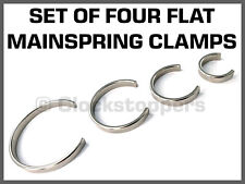 Set of 4 FLAT Clock Mainspring Clamps Holders Repair Tool Service Spares Spring