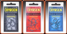 NEW Barbless Cryogen Carp Hooks - All Sizes - Curve, Gripper, Stiff Rig