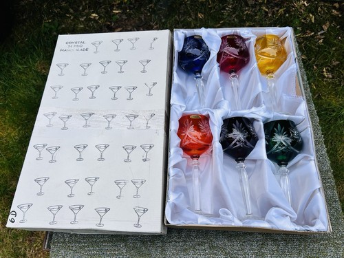 Colored wine glasses cut to - cut,