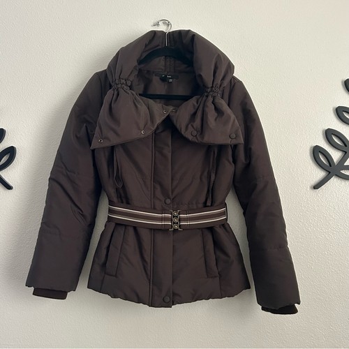 Zara brown belted puffer - zara,