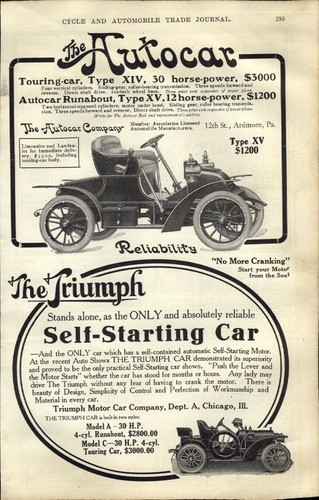 1907 paper car auto touring - paper, ad