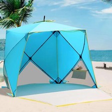 Blue pop tent family beach - pop, up