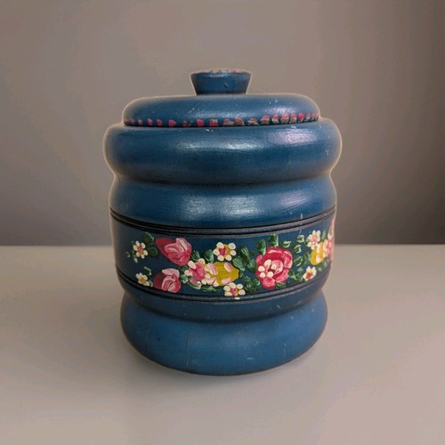 Handpainted blue wooden - blue,